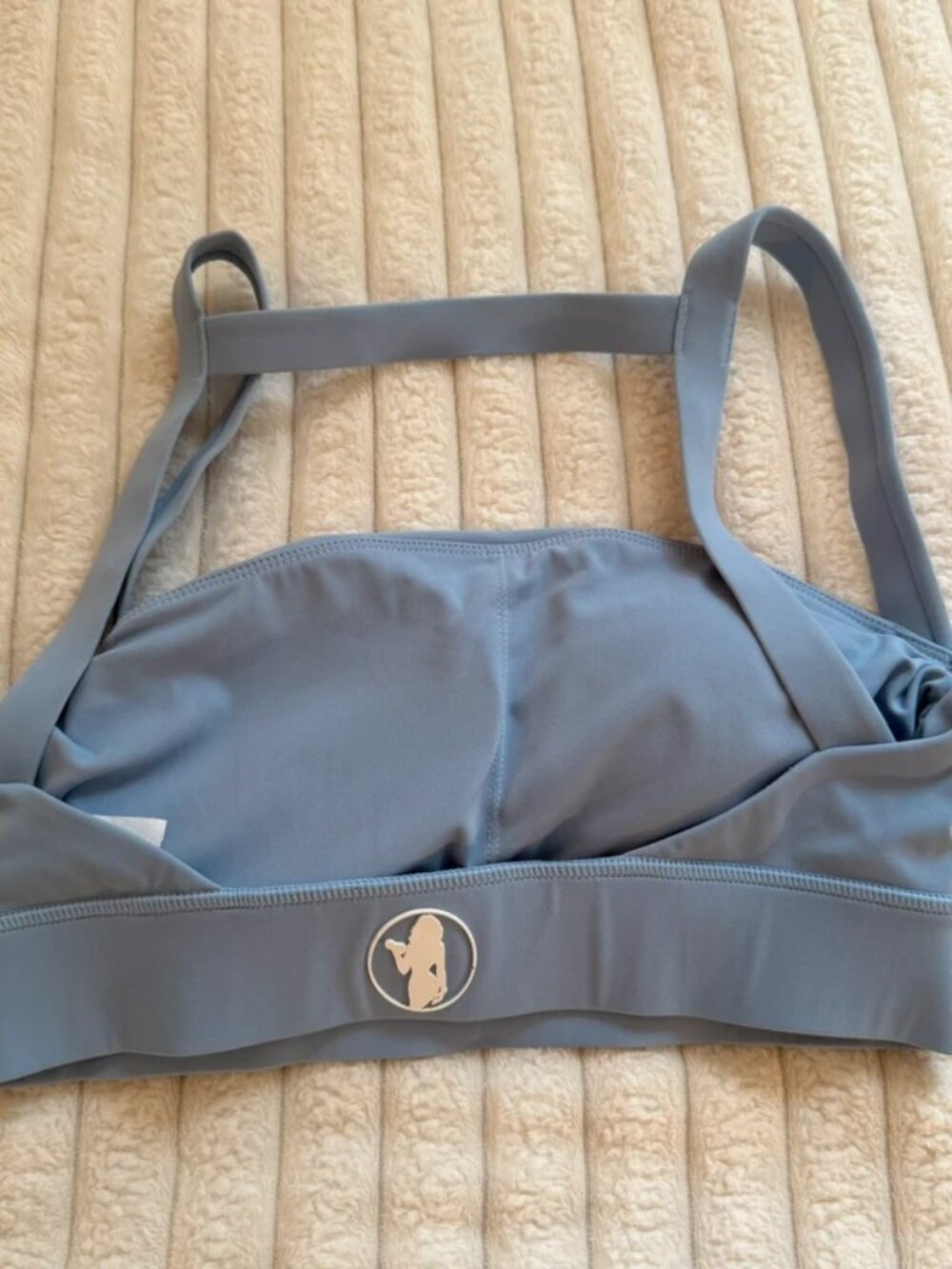 Baby Blue Strappy Sports Bra - Picture 2 of 5